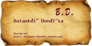 Balaskó Donáta névjegykártya